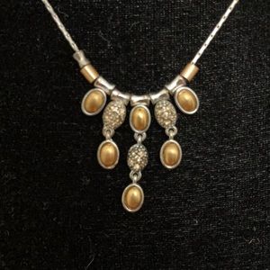 🔴 LIZ CLAIBORNE Silver & Cooper Color Necklace